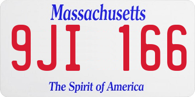 MA license plate 9JI166