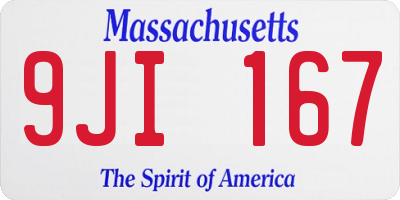 MA license plate 9JI167
