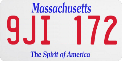 MA license plate 9JI172