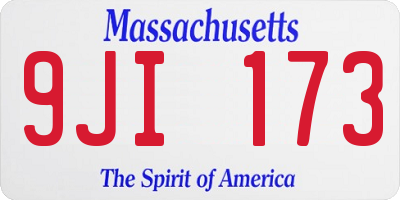 MA license plate 9JI173