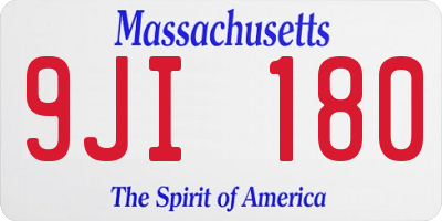 MA license plate 9JI180