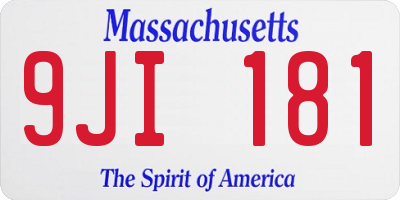 MA license plate 9JI181