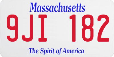 MA license plate 9JI182