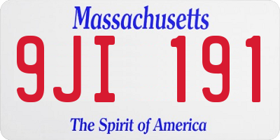 MA license plate 9JI191