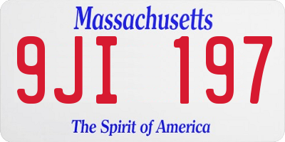 MA license plate 9JI197