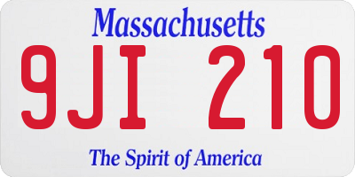 MA license plate 9JI210