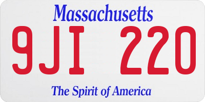 MA license plate 9JI220