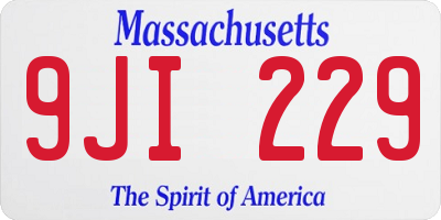 MA license plate 9JI229