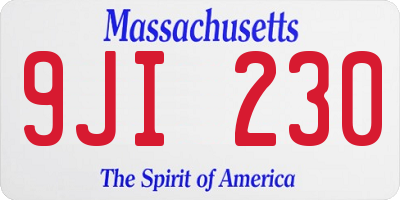 MA license plate 9JI230