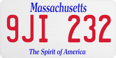 MA license plate 9JI232