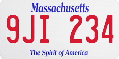 MA license plate 9JI234