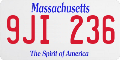 MA license plate 9JI236