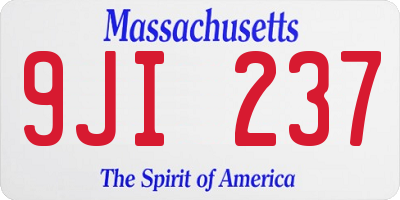 MA license plate 9JI237