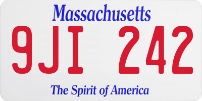 MA license plate 9JI242