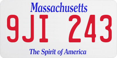 MA license plate 9JI243
