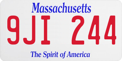 MA license plate 9JI244