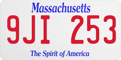 MA license plate 9JI253