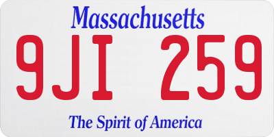 MA license plate 9JI259