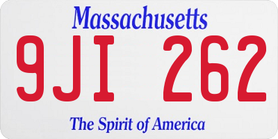 MA license plate 9JI262