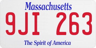 MA license plate 9JI263