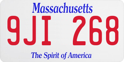 MA license plate 9JI268