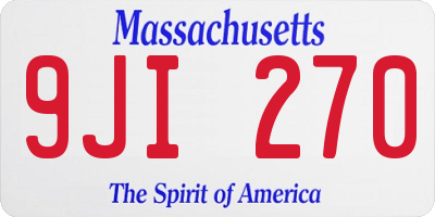 MA license plate 9JI270