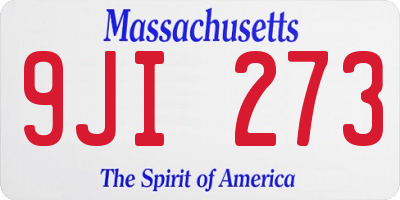 MA license plate 9JI273