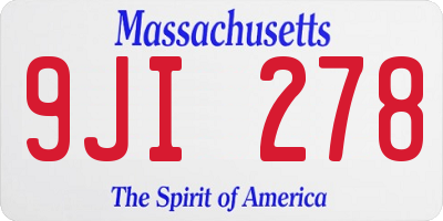 MA license plate 9JI278