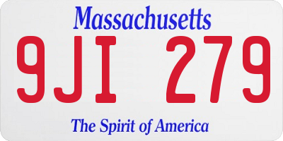 MA license plate 9JI279