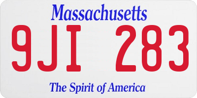 MA license plate 9JI283