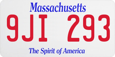 MA license plate 9JI293