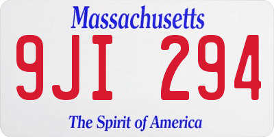 MA license plate 9JI294