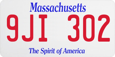 MA license plate 9JI302