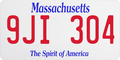 MA license plate 9JI304