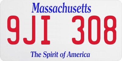 MA license plate 9JI308
