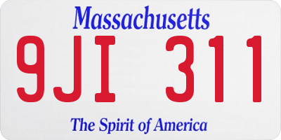 MA license plate 9JI311