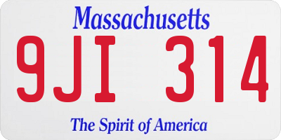 MA license plate 9JI314