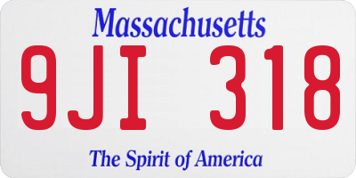 MA license plate 9JI318