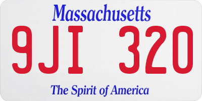 MA license plate 9JI320