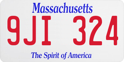 MA license plate 9JI324