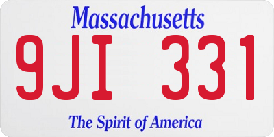 MA license plate 9JI331
