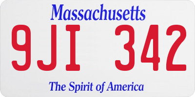 MA license plate 9JI342