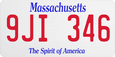 MA license plate 9JI346
