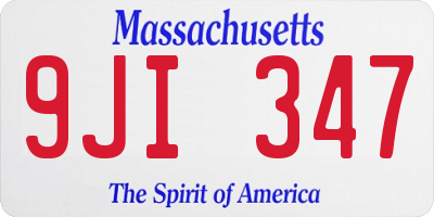 MA license plate 9JI347