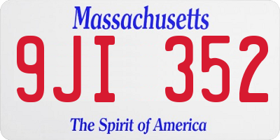 MA license plate 9JI352
