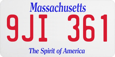 MA license plate 9JI361