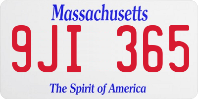 MA license plate 9JI365