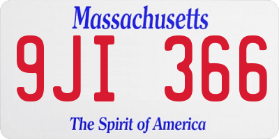 MA license plate 9JI366