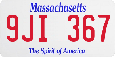 MA license plate 9JI367