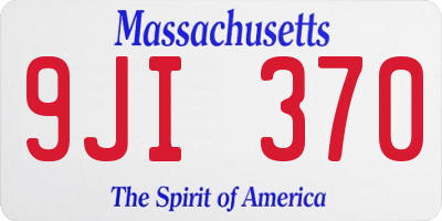 MA license plate 9JI370